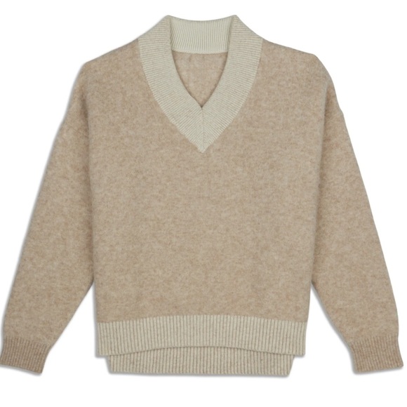 Lululemon Athletica Alpaca Wool-blend V-neck Sweater - Picture 1 of 7